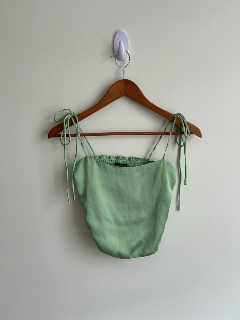 Urban Outfitters Satin Green Tie Strap Tank Top